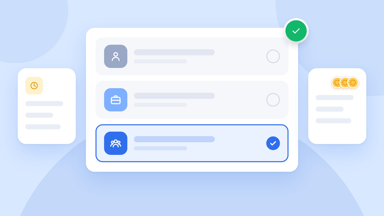 A list of three ways to run social media, with the done-for-you team option selected